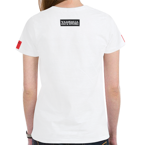 White / Red New All Over Print T-shirt for Women (Model T45)