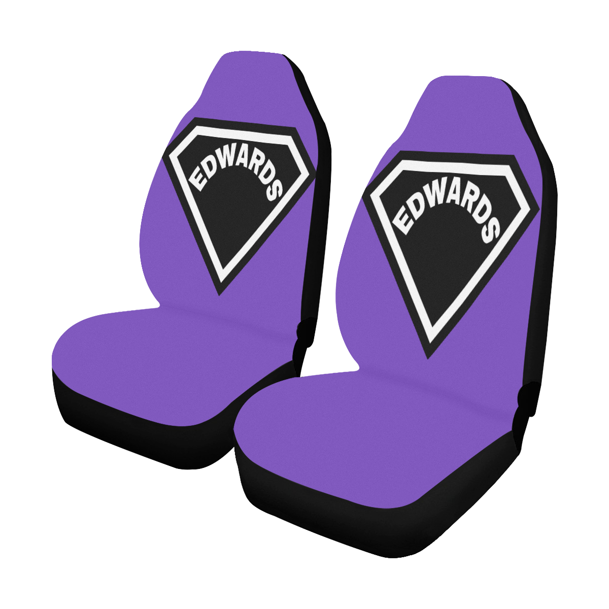 Personalized Edwards purple Car Seat Covers (Set of 2)