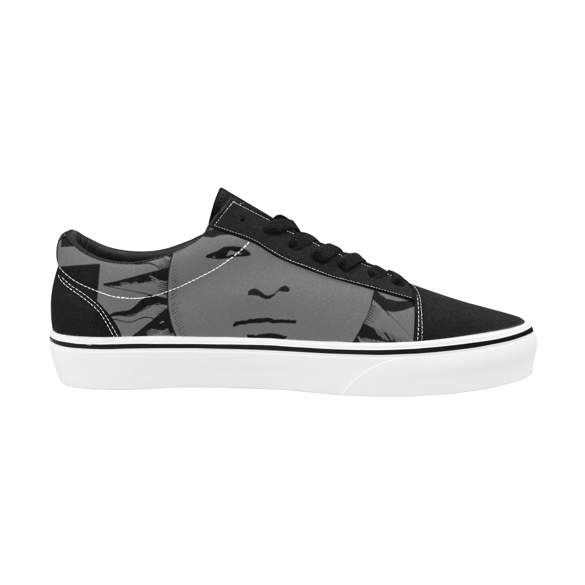GOD Surface 1 Black & Grey Men's Low Top Skateboarding Shoes (Model E001-2)