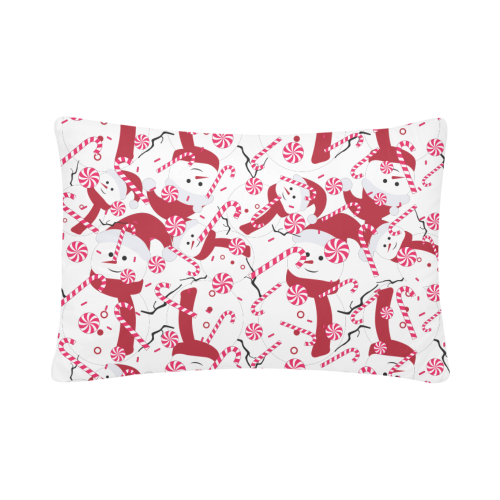 Candy CANE SNOWMAN CHRISTMAS Pattern Custom Pillow Case 20"x 30" (One Side) (Set of 2)