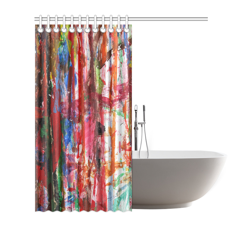 Paint on a white background Shower Curtain 72"x72"