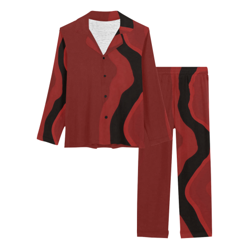 red and black Women's Long Pajama Set