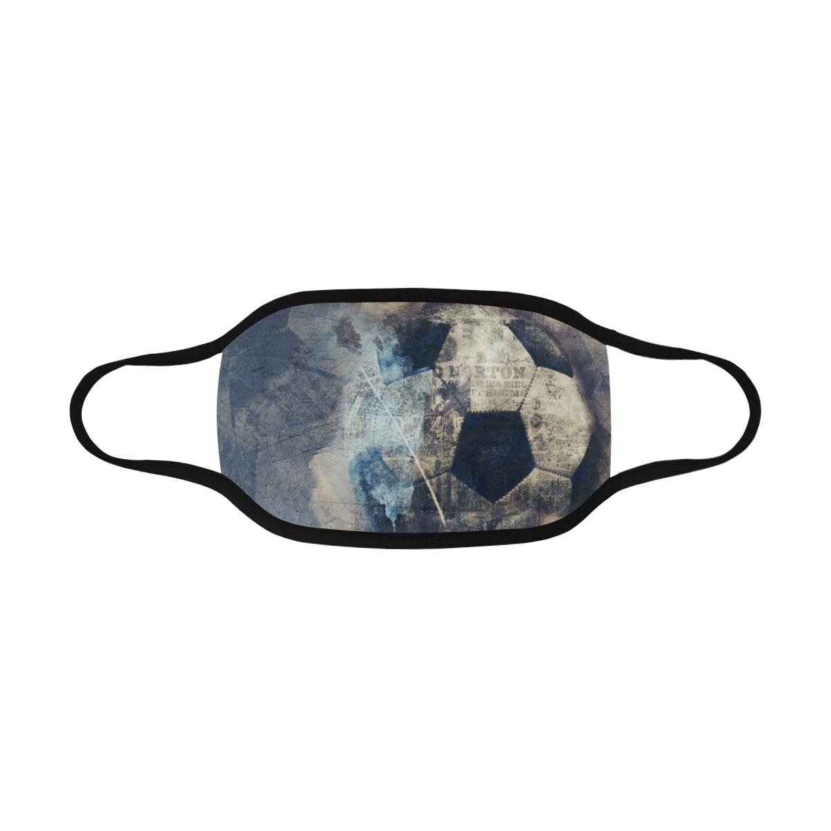 Abstract Blue Grunge Soccer Mouth Mask