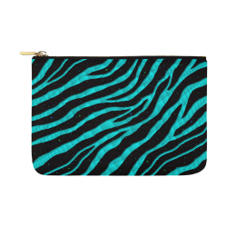 Ripped SpaceTime Stripes - Cyan Carry-All Pouch 12.5''x8.5''