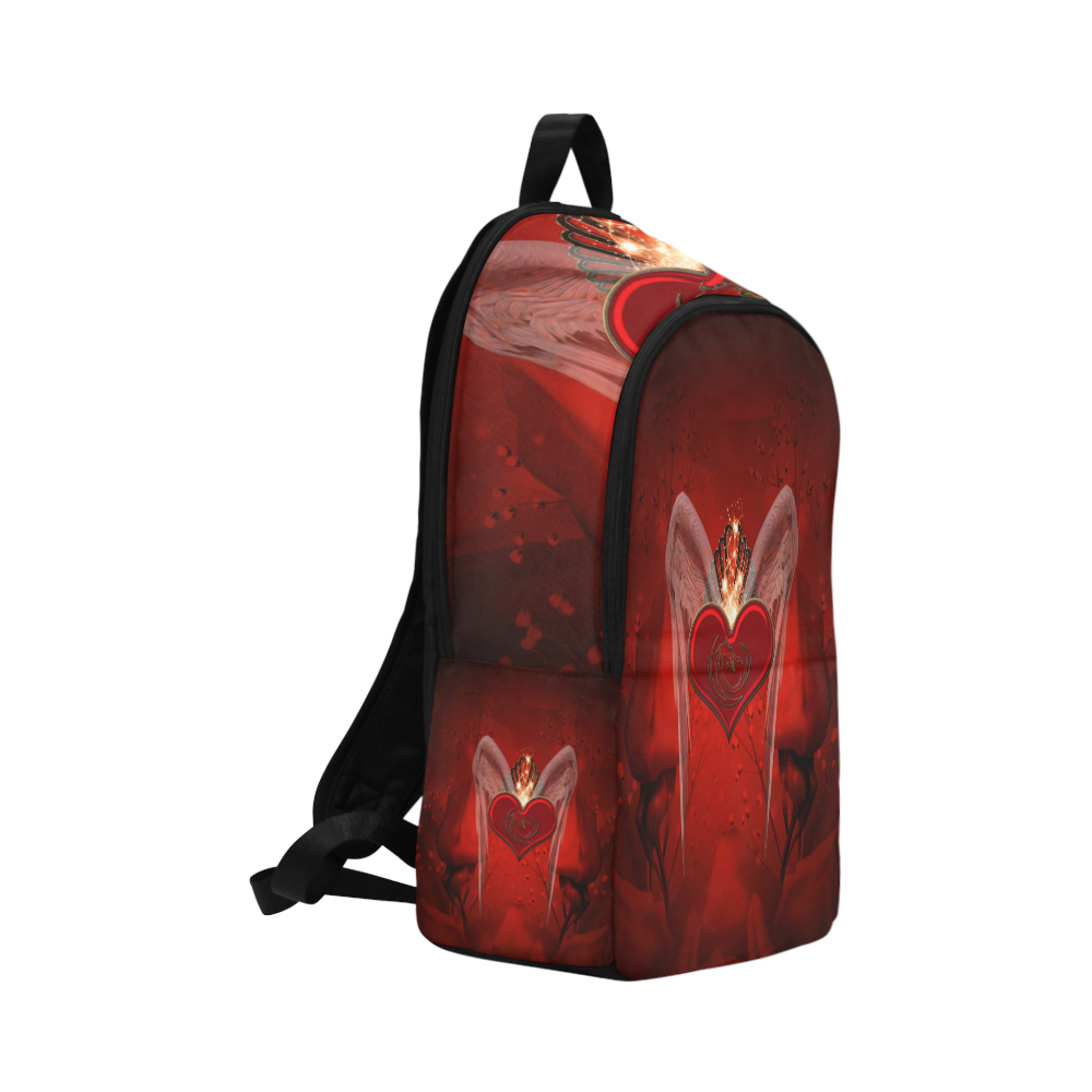 Heart with wings Fabric Backpack for Adult (Model 1659)