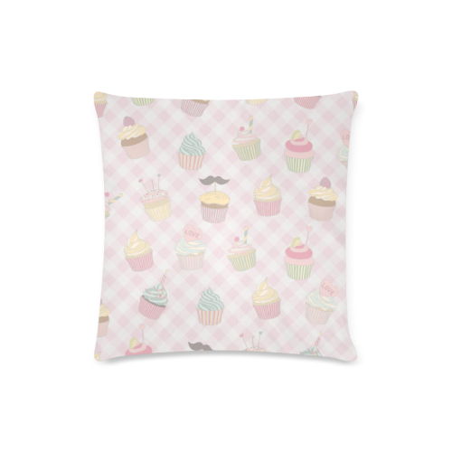 Cupcakes Custom Zippered Pillow Case 16"x16"(Twin Sides)