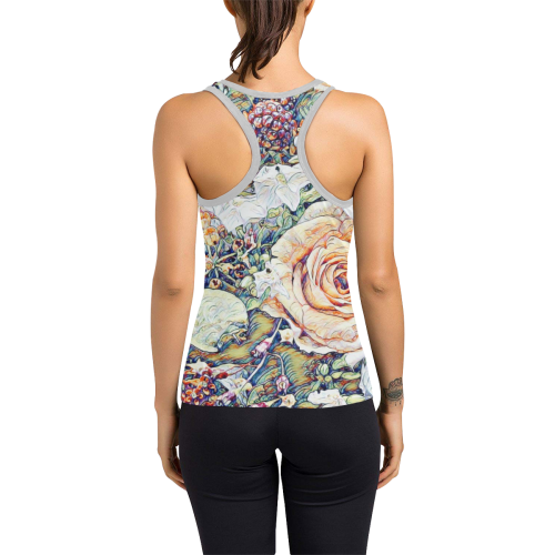 Impression Floral 10191 by JamColors Women's Racerback Tank Top (Model T60)