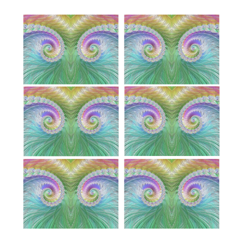 Frax Fractal Rainbow Placemat 14’’ x 19’’ (Set of 6)