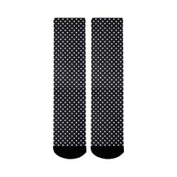 Black polka dots Mid-Calf Socks (Black Sole)