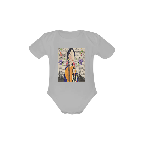 mother and son Baby Powder Organic Short Sleeve One Piece (Model T28)