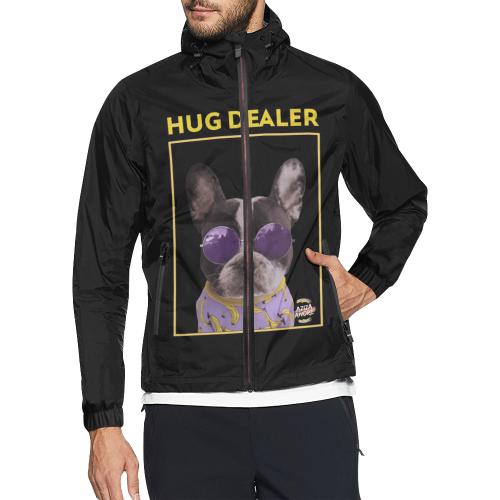 Mens Hug Dealer_Black_windbreaker-with-a-cool-look Unisex All Over Print Windbreaker (Model H23)