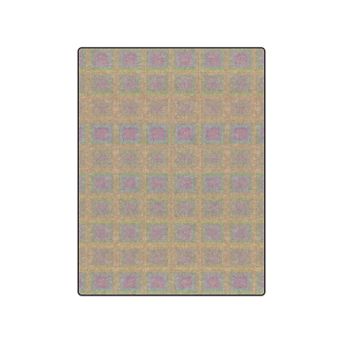 Violet brownish multicolored multiple squares Blanket 50"x60"