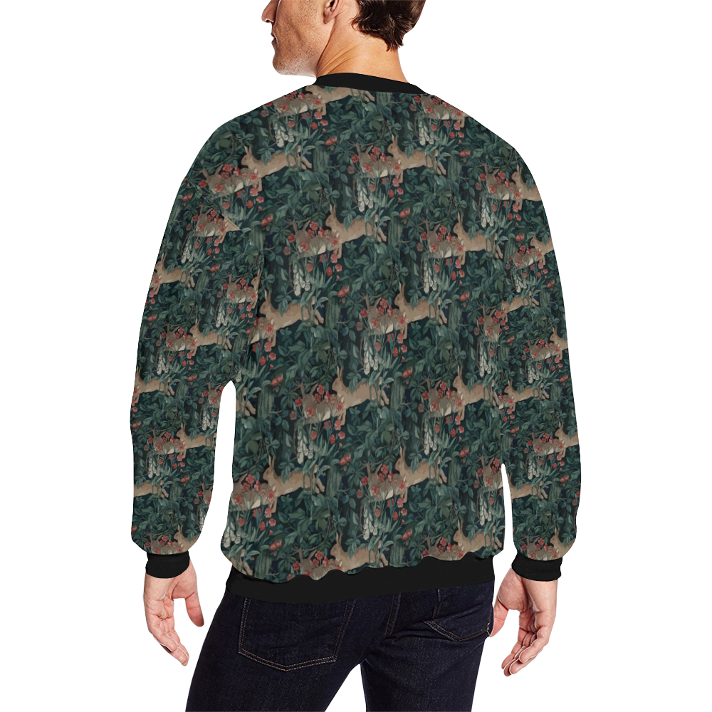 Bunny medieval tapestry All Over Print Crewneck Sweatshirt for Men (Model H18)