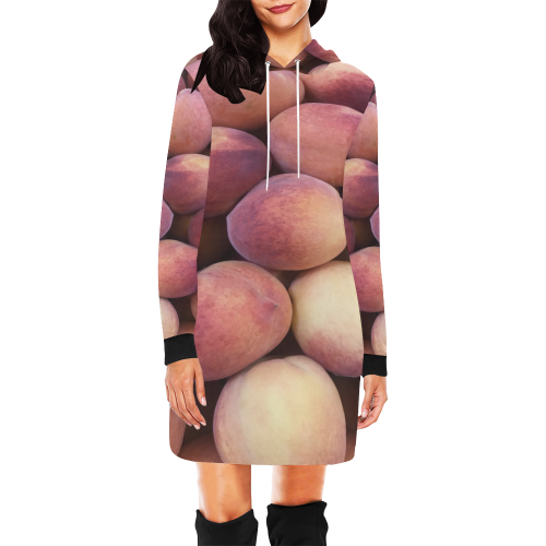 MILLIONS OF PEACHES All Over Print Hoodie Mini Dress (Model H27)