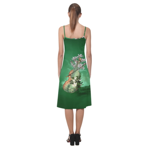 Violin with flowers Alcestis Slip Dress (Model D05)