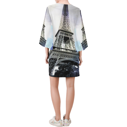 Eiffel Tower Paris Bell Sleeve Dress (Model D52)