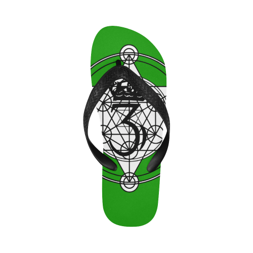 GOD Flips Green,Black & White Flip Flops for Men/Women (Model 040)
