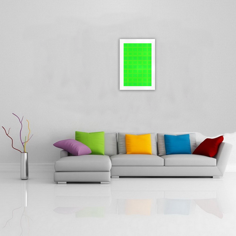 Green multicolored multiple squares Art Print 16‘’x23‘’