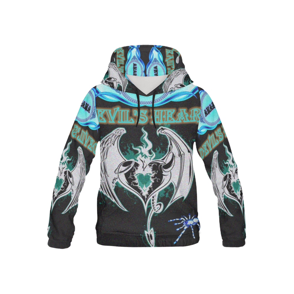 Devil's heart All Over Print Hoodie for Kid (USA Size) (Model H13)