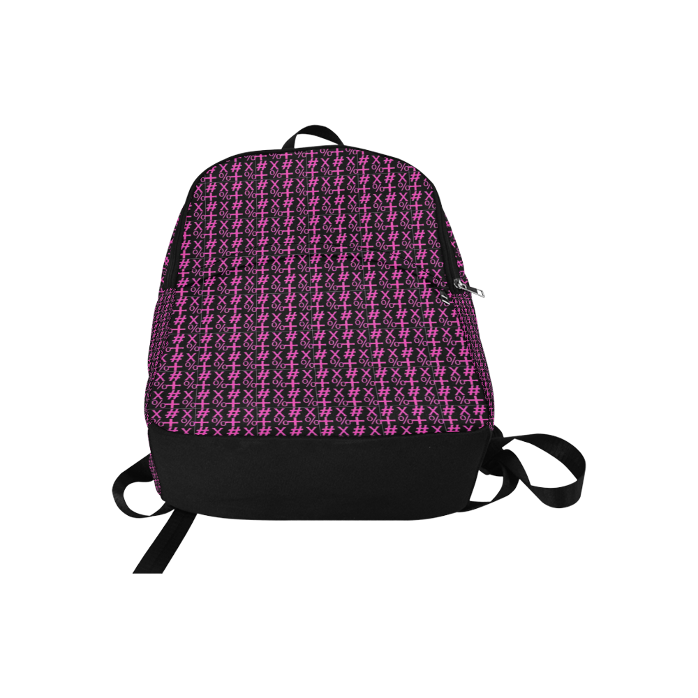 NUMBERS Collection Symbols Pink/Black Fabric Backpack for Adult (Model 1659)