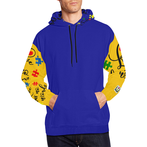 Fairlings Delight's Autism- Love has no words Men's Hoodie 53086Hh5 All Over Print Hoodie for Men (USA Size) (Model H13)