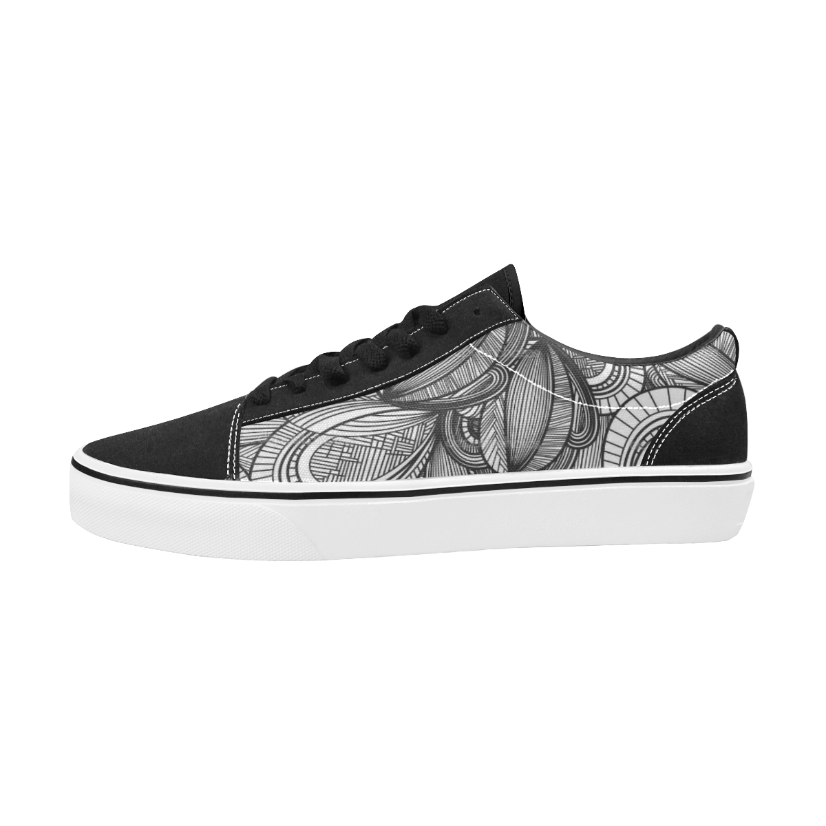 skate lines Men's Low Top Skateboarding Shoes (Model E001-2)