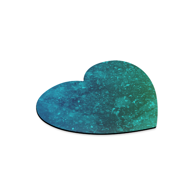 Blue and Green Abstract Heart-shaped Mousepad