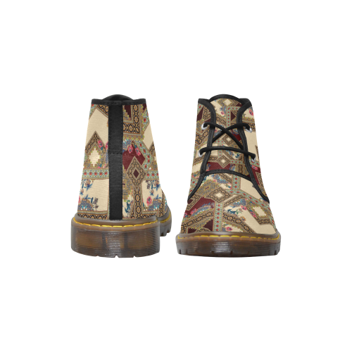 Luxury Abstract Design Men's Canvas Chukka Boots (Model 2402-1)
