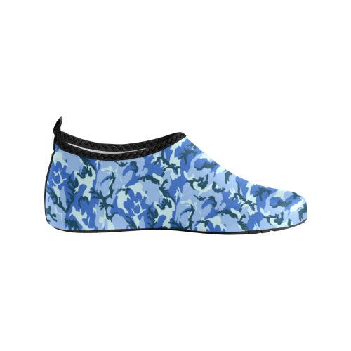 Woodland Blue Camouflage Men's Slip-On Water Shoes (Model 056)