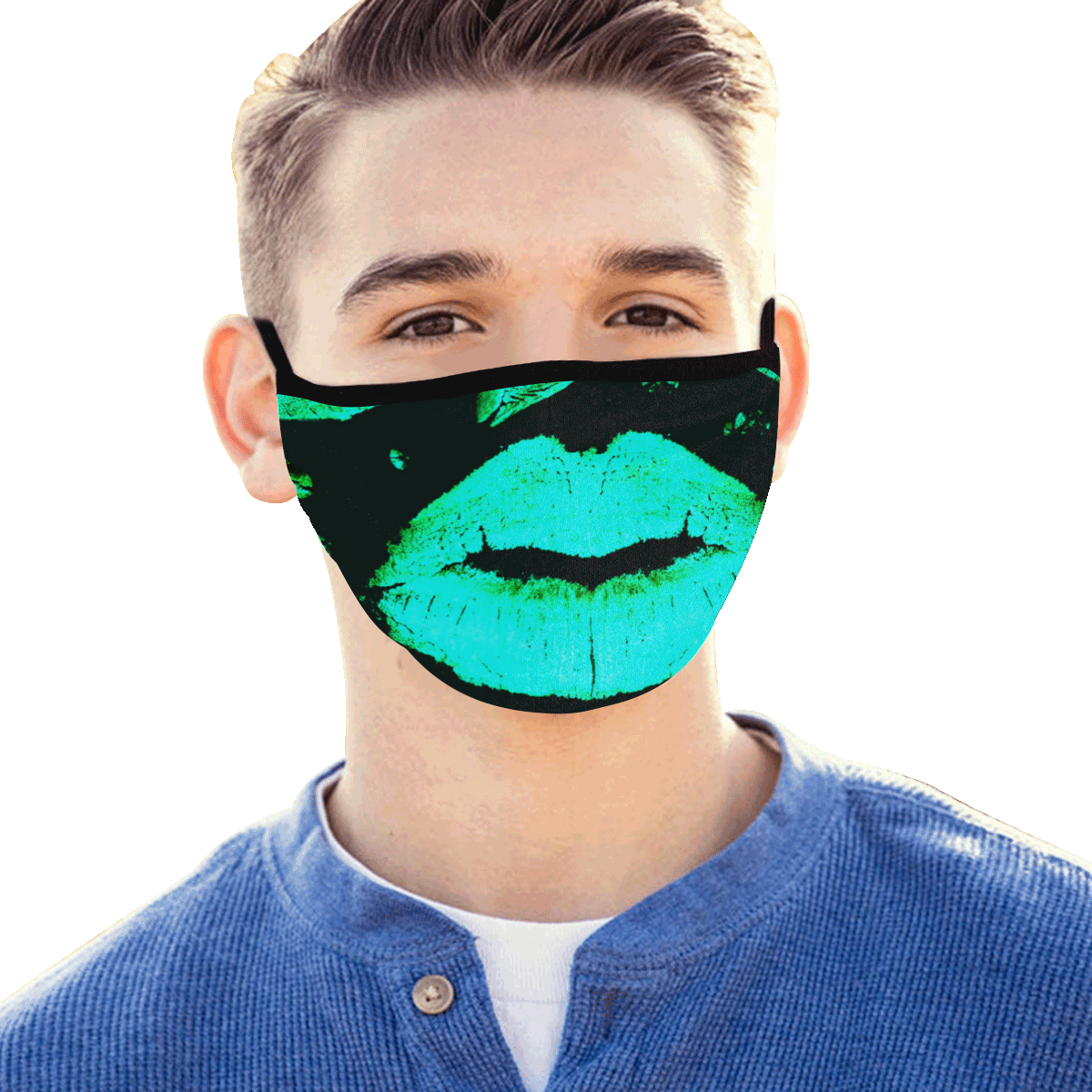 Kisses All Over (Green) Mouth Mask