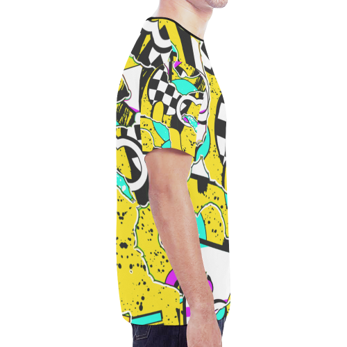 Shapes on a yellow background New All Over Print T-shirt for Men (Model T45)