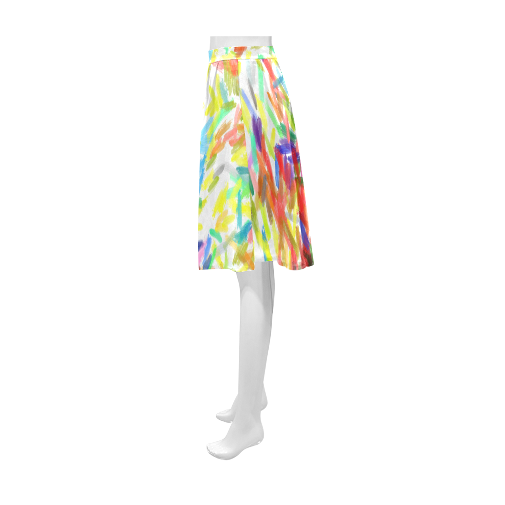 Colorful brush strokes Athena Women's Short Skirt (Model D15)