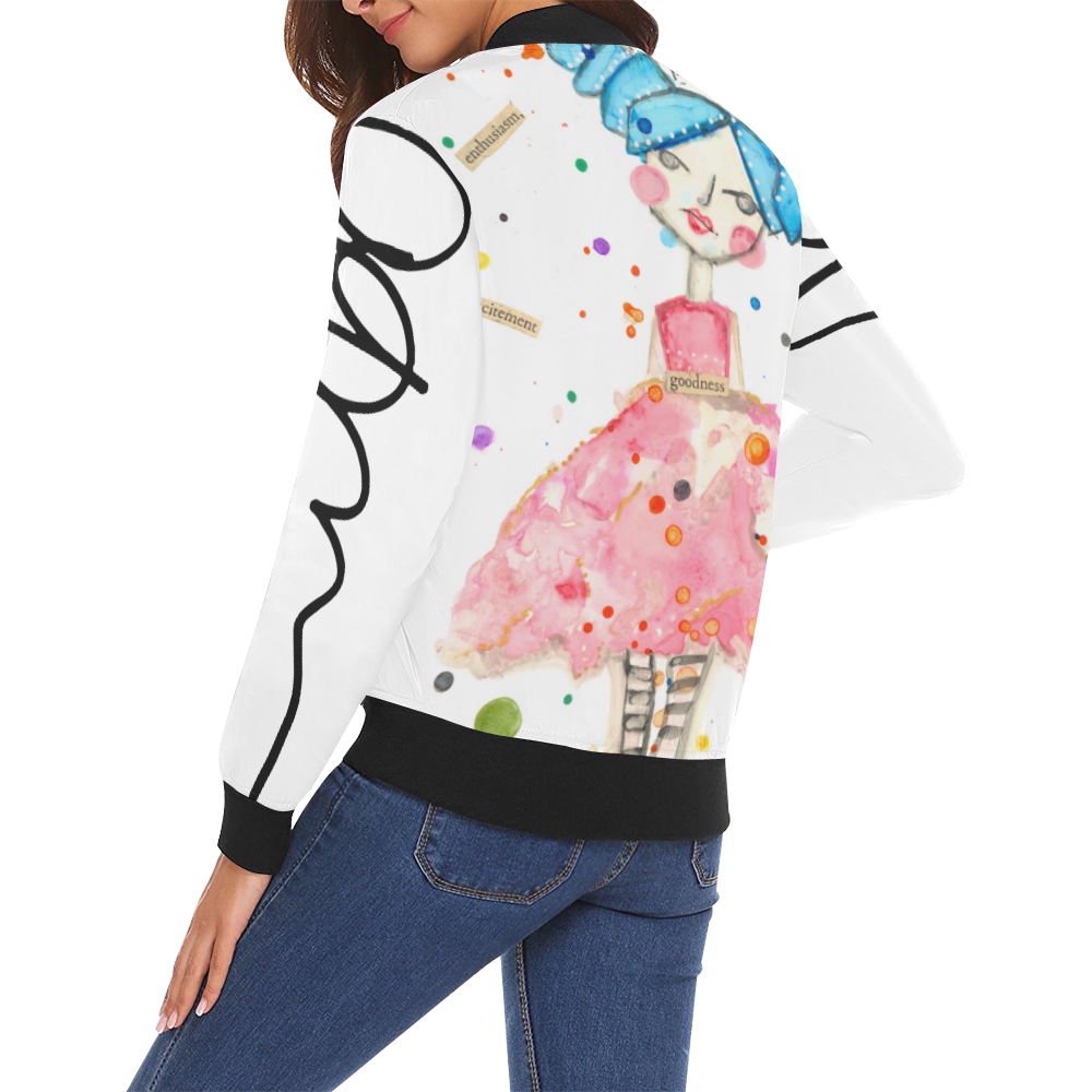 She Is Womes Jacket All Over Print Bomber Jacket for Women (Model H19)