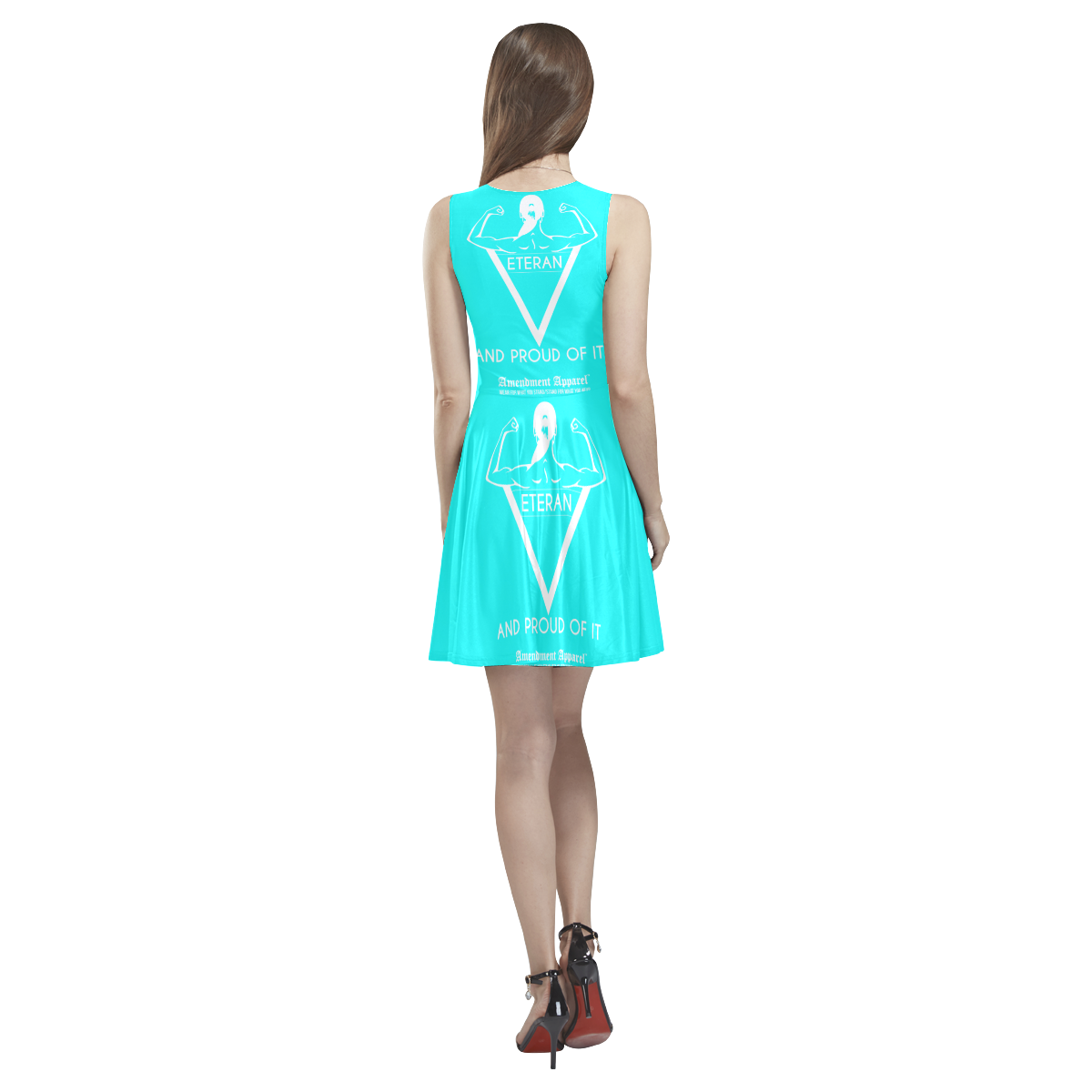 Proud Veteran Female Thea Sleeveless Skater Dress(Model D19)