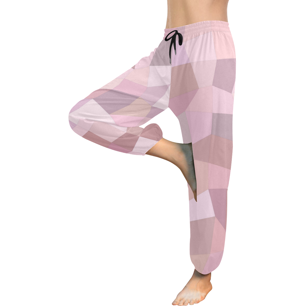 Pastel Pink Mosaic Women's All Over Print Harem Pants (Model L18)