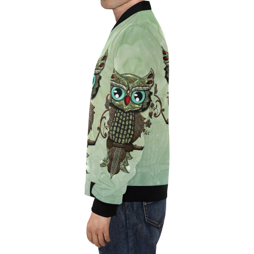 Wonderful owl, diamonds All Over Print Bomber Jacket for Men (Model H19)