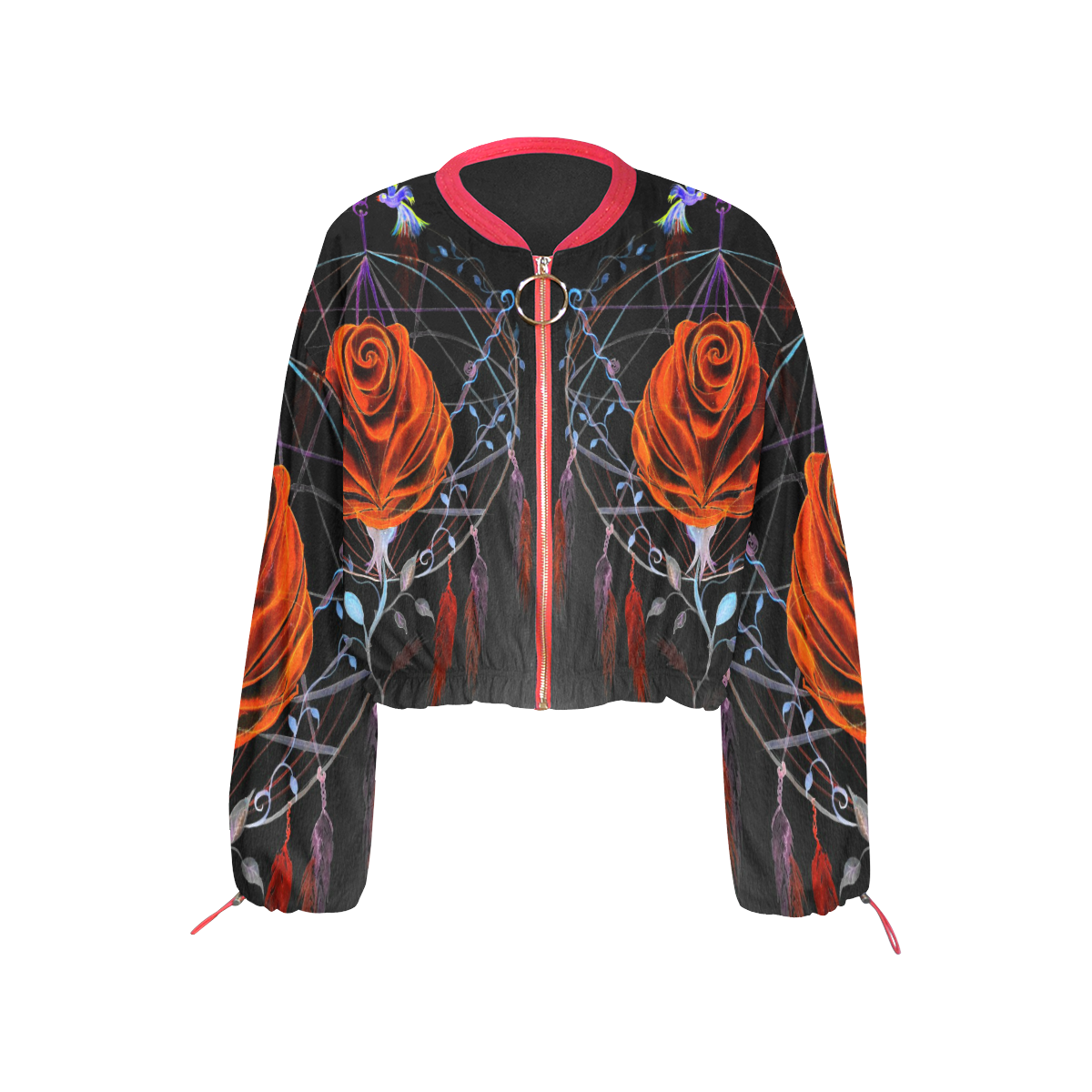 rose 8 Cropped Chiffon Jacket for Women (Model H30)