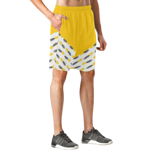 PINEAPPLE Men's All Over Print Elastic Beach Shorts (Model L20)