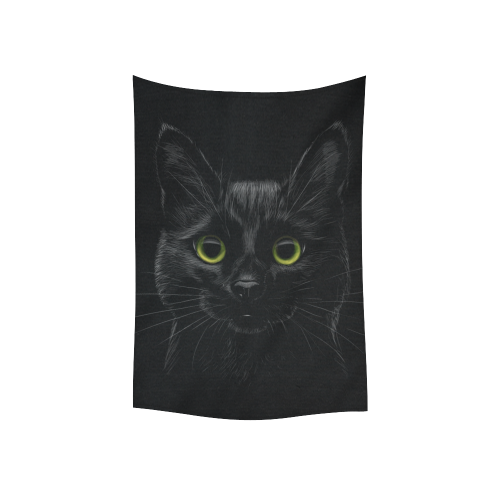 Black Cat Cotton Linen Wall Tapestry 40"x 60"