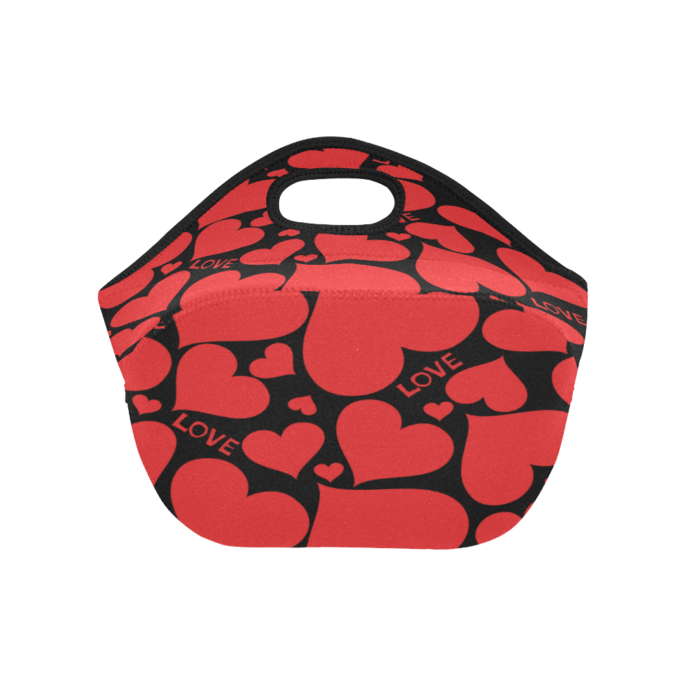 Love Red Hearts Neoprene Lunch Bag/Small (Model 1669)