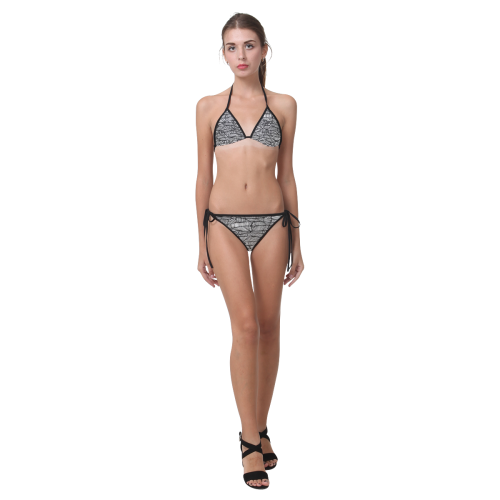 BLACK AND WHITE DIAMOND PATTERN Custom Bikini Swimsuit (Model S01)