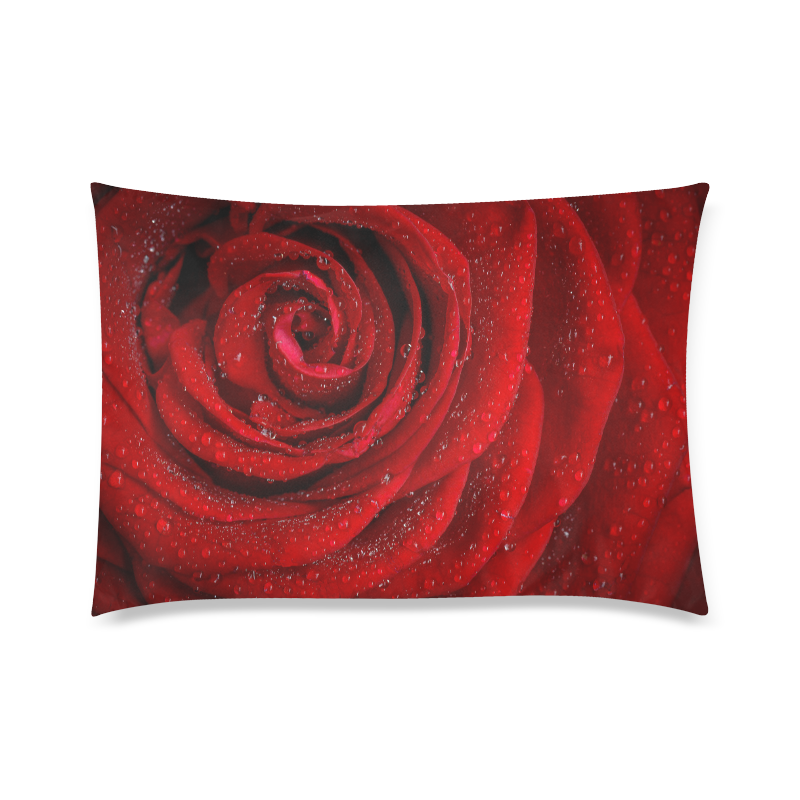 Red rosa Custom Zippered Pillow Case 20"x30" (one side)