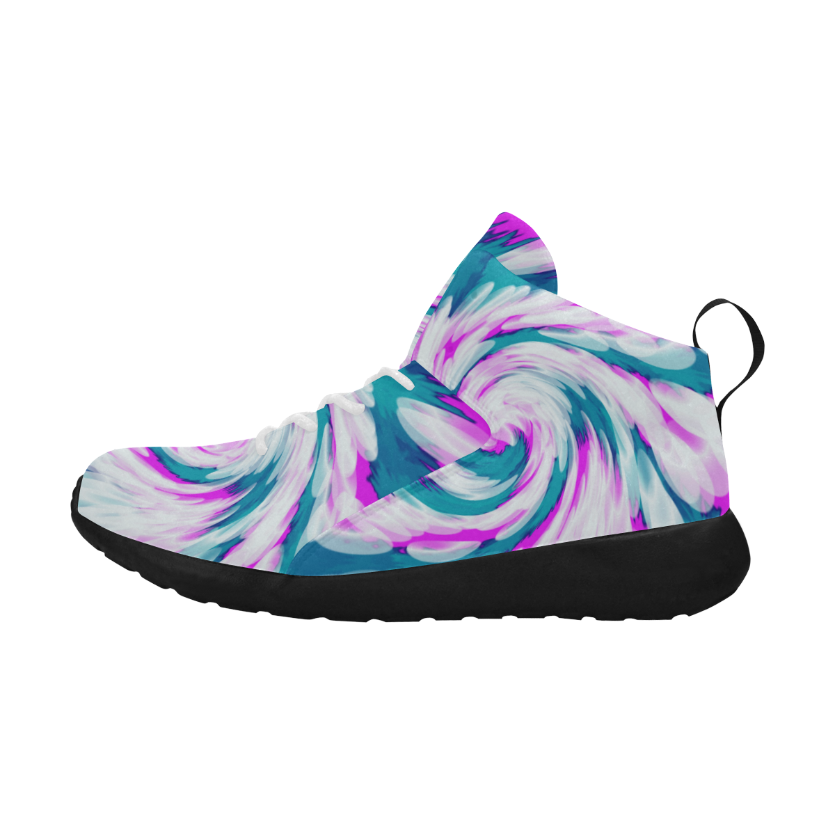 Turquoise Pink Tie Dye Swirl Abstract Women's Chukka Training Shoes/Large Size (Model 57502)