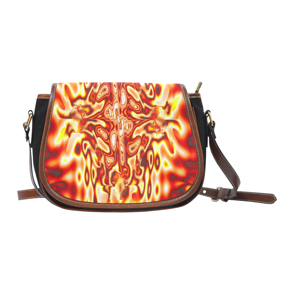 Infected Abstract Saddle Bag/Small (Model 1649)(Flap Customization)