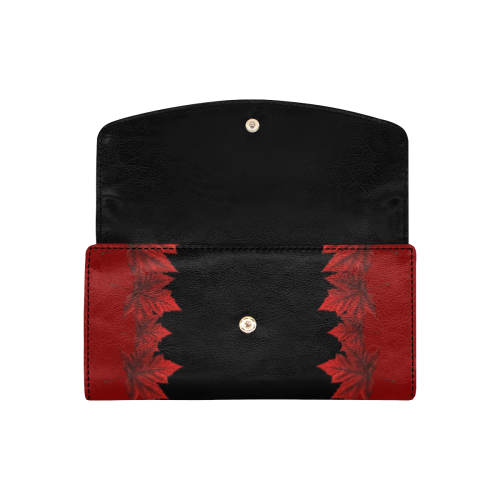 Canada Maple Leaf Wallets Women's Flap Wallet (Model 1707)