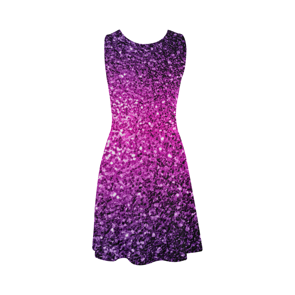 Beautiful Purple Pink Ombre glitter sparkles Atalanta Sundress (Model D04)