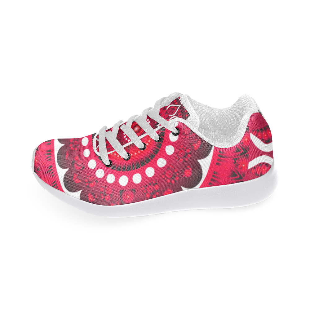 mandala 1 red womens runners Women's Running Shoes/Large Size (Model 020)