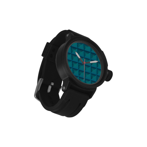 Baby blue multicolored multiple squares Men's Sports Watch(Model 309)