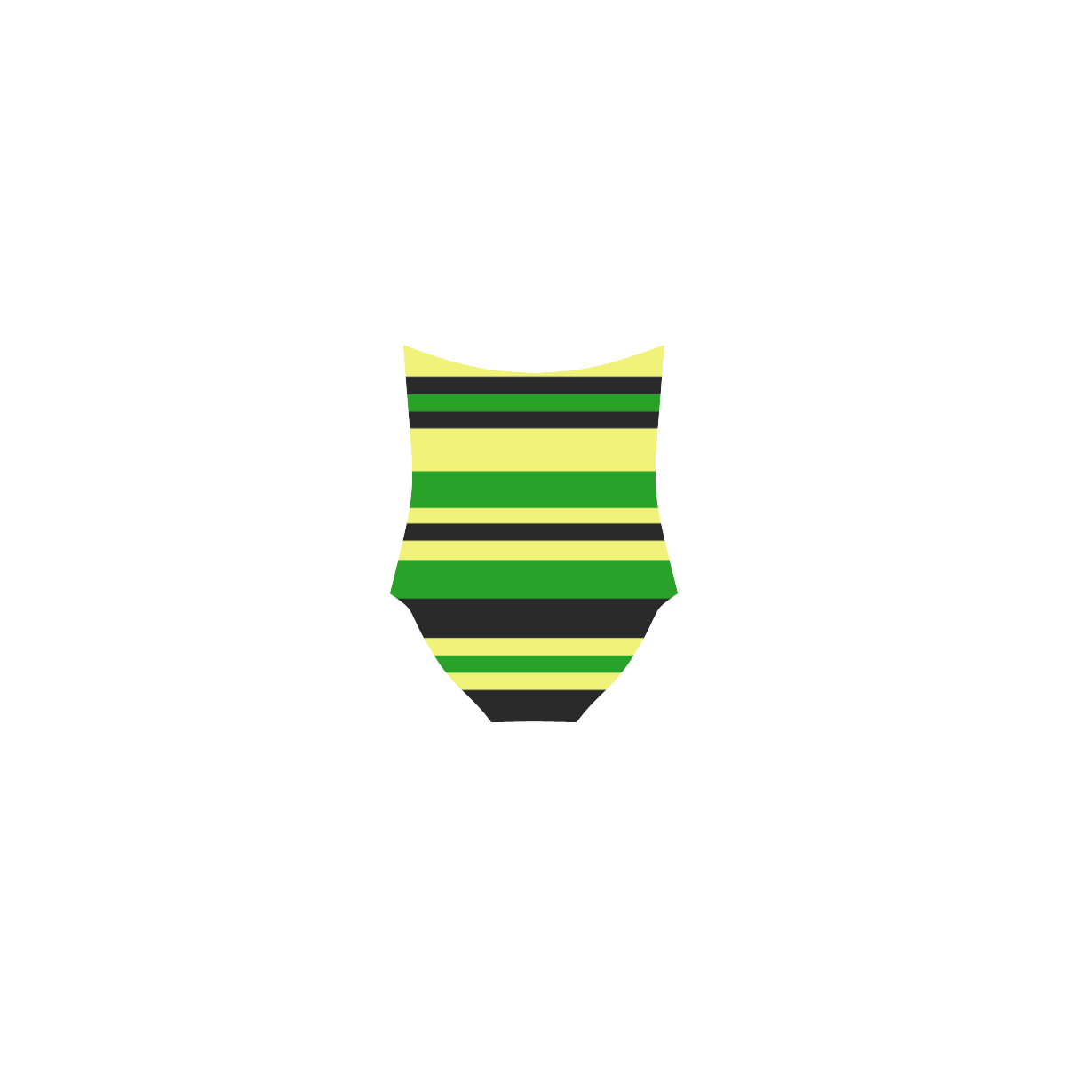 Jamaican Inspired Yellow, Black and Green Stripes Strap Swimsuit ( Model S05)