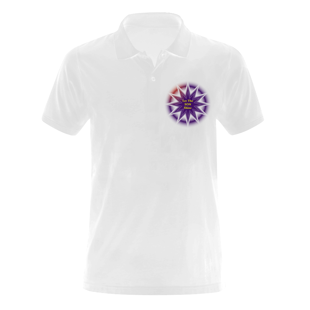 Jesus Let the Son Shine Purple Sunburst Men's Polo Shirt (Model T24)
